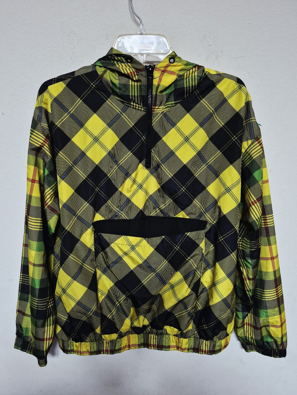 Forever 21 Yellow and Black Plaid Women's Pullover Jacket Size US Medium